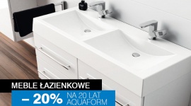 Promocja Aquaform na 20-lecie firmy: 20% rabatu na meble łazienkowe Dom, LIFESTYLE - Aquaform, wiodący producent wyposażenia łazienek w Polsce, z okazji 20-lecia swojej działalności przygotował dla swoich klientów nie lada gratkę. 25 sierpnia ruszyła promocja, w której kupujący meble Aquaform do swojej łazienki mogą oszczędzić 20 procent ceny.