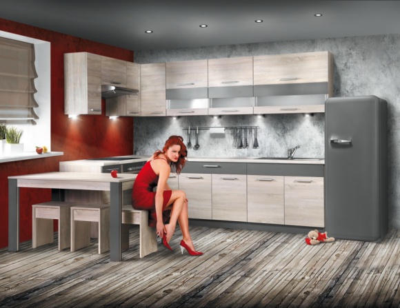 Fronty witrynowe znów są trendy Dom, LIFESTYLE - Fronty witrynowe znów powracają do kuchni i to nie tylko w klasycznych projektach mebli. Do wnętrz nowoczesnych KAM ma ciekawą propozycję frontów, gdzie połowę stanowi szklana witryna, a drugą część – laminowana lub akrylowana płyta.