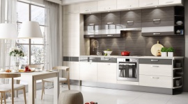Piękna zabudowa kuchenna pod sam sufit Dom, LIFESTYLE - Linia KAMduo XL jest teraz dostępna w nowej i jeszcze ciekawszej aranżacji. To propozycja mebli dla tych, którzy z powodu niedużej powierzchni kuchni chcieliby, aby zabudowa sięgała pod sam sufit.