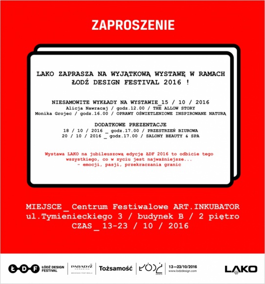 LAKO aktywnie na Łódź Design Festival 2016 Dom, LIFESTYLE - Lako na Łódź Design Festival 2016