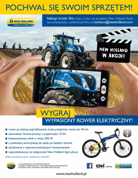Wygraj wypasiony rower elektryczny marki New Holland Rolnictwo, BIZNES - Marka New Holland zaprasza do udziału w konkursie. Do wygrania jest wyjątkowy rower hybrydowy E-Bike. Zabawa trwa od 1 kwietnia do 31 maja.
