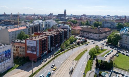 Kępa Mieszczańska z lotu ptaka