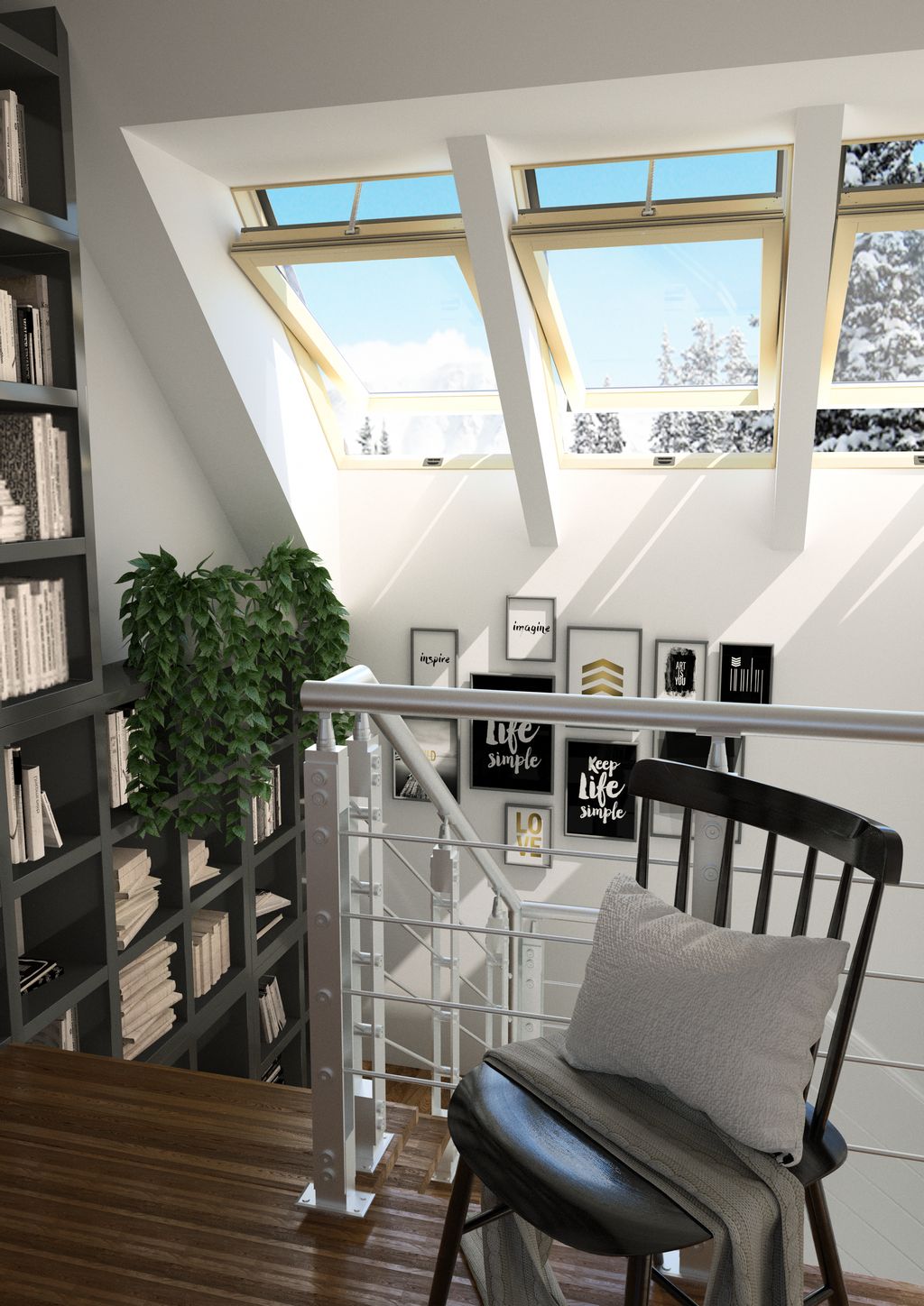 ISC1 E2 ” obrotowe okno dachowe z siłownikiem elektrycznym