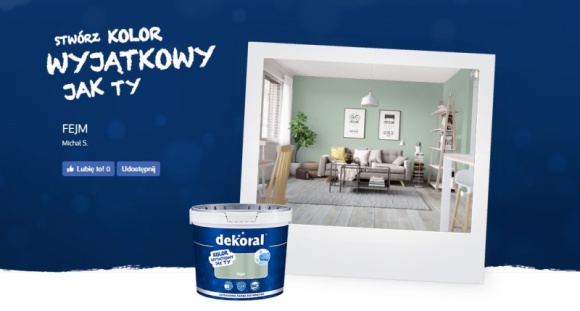 Niezły pasztet na ścianie! Konsumenci stworzyli autorskie nazwy farb Dom, LIFESTYLE - Nazwy farb wzbudzają wiele emocji. Dzięki marce Dekoral każdy mógł puścić wodze fantazji i skomponować niepowtarzalny kolor oraz podać autorską nazwę. Wśród zwycięskich projektów w konkursie Stwórz kolor wyjątkowy jak ty znalazł się Niezły pasztet, Fejm czy Tort mandarynkowy.