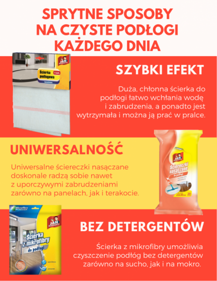 Czysta podłoga bez wysiłku Dom, LIFESTYLE - Czysta podłoga poprawia samopoczucie. To fakt, którego nie zakwestionuje żadna perfekcyjna pani domu. Ale co zrobić, kiedy czasu brak, ochoty jeszcze bardziej, a nasze podłogi zaczynają przypominać grząski teren pełen niebezpieczeństw? Oczywiście szukać pomocy u Jana Niezbędnego!