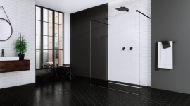 Łazienka w stylu black&white Dom, LIFESTYLE - Sposób na ponadczasowy wystrój łazienki? Połączenie bieli i czerni. Kombinacja tych kolorów to przepis na wnętrze szykowne i eleganckie. Biel i czerń sprawdzą się zarówno w przestronnych, jak i małych pomieszczeniach.