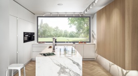 Kuchnia ZAJC – siła prostego projektu Dom, LIFESTYLE - W kuchni marki ZAJC połączono trzy materiały. Spośród nich główną rolę gra spiek kwarcowy o spektakularnym wzorze przypominającym marmur Calacatta.