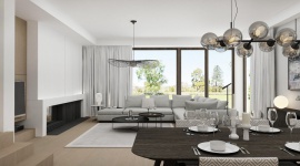 Szlachetne materiały i prosta forma. Projekt Wyrzykowski Studio Dom, LIFESTYLE - Duże, otwarte przestrzenie płynnie przechodzące w kolejne strefy o różnych zastosowaniach. Wysokiej klasy materiały, meble i dodatki – wszystko to pozwoliło stworzyć wyjątkową aranżację w minimalistycznym stylu, ocieplonym w sypialni tkaninami.