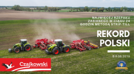 Będą ustanawiać Rekord Polski w zasiewie rzepaku metodą strip-till Rolnictwo, BIZNES - Między 8 a 9 sierpnia 2019 roku, w miejscowości Chwiram będzie miało miejsce wyjątkowe i rekordowe wydarzenie.