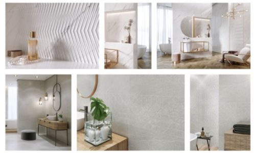 Marmur i kamień o powierzchni gniecionego papieru w kolekcjach marki Opoczno