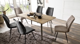 Jadalnia w stylu industrialnym Dom, LIFESTYLE - Duży stół, drewniany parkiet, tapicerowane krzesła i designerskie oświetlenie – jadalnia w stylu industrialnym zawsze robi wrażenie i sprzyja długim, rodzinnym posiłkom.